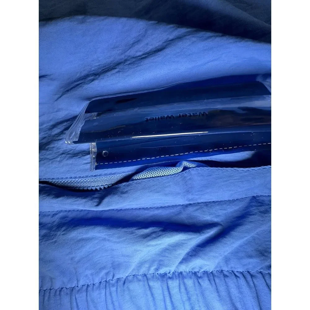 Land's End Mens Blue XXL Swim Suit Trunks NWT‎ Pockets Belt Waterproof Wallet